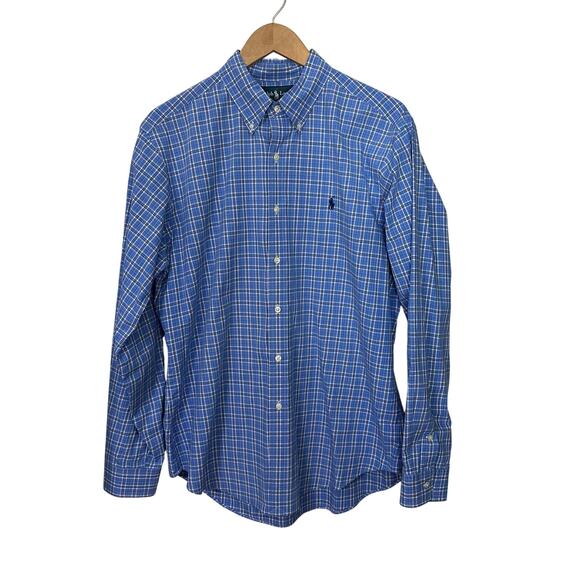Ralph Lauren Other - Ralph Lauren Button Down Shirt Mens Large Classic Fit Blue White Plaid Cotton